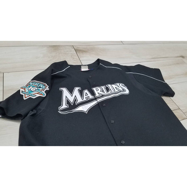 Men's Majestic Florida Marlins MLB Baseball jersey throwback 2XL 2003 WS patch