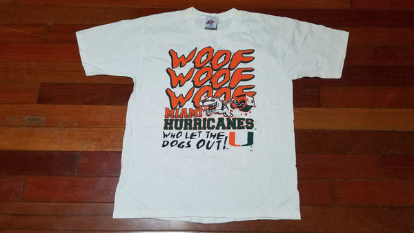 LARGE - vtg Miami Hurricanes Woof! tee